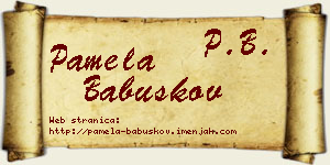 Pamela Babuškov vizit kartica